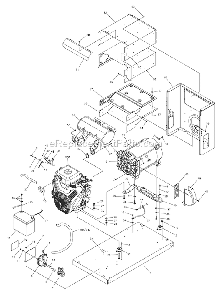 Page D Diagram and Parts List for 040228-1  Briggs and Stratton Generator